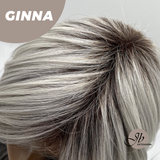 JBEXTENSION 19 Inches Grey Women Fashion Full Machine Wig GINNA【PLUS PERMATEASE】【BENDY EAR TABS】