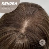 JBEXTENSION 26 Inches Scalpiana Long Curly Hazelnut 3.5X4 Hard Silky Top Natural Scalp Effect Wig with Bangs KENDRA HAZELNUT