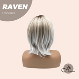 JBEXTENSION 12 Inches Ash Grey Pre-Cut Side Part Frontlace Glueless Black Sapphire Wig RAVEN- BLACK SAPPHIRE【BENDY EAR TABS】