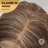 JBEXTENSION CLAIRE MONO Partial Monofilament Wig 22 Inches Hazelnut Curly Partial Mono Lace Glueless Wig CLAIRE MONO HAZELNUT【BENDY EAR TABS】