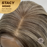 JBEXTENSION STACY MONO Monofilament Handmade Wig 6X5 Full Monofilament Hand Tied Top Wig 18 Inches Ash Blonde Mono Lace Wig with Anti-slip Silicone Strips Glueless Wig STACY MONO - ASH BLONDE【BENDY EAR TABS】
