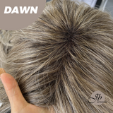 JBEXTENSION 14 Inches Ash Grey Women Fashion Full Machine Wig DAWN【PERMATEASE】