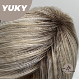 JBEXTENSION 14 Inches Ash Blonde White Wig Women Fashion Full Machine Wig YUKY【PERMATEASE】