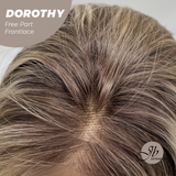 JBEXTENSION 22 Inches Mix Brown Curly Fiber X, Tangle Less Pre-Cut Free Part Frontlace Glueless Wig DOROTHY【FIBER X】