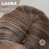 JBEXTENSION 14 Inches Apricot Pre-Cut Side Part Snowflake Lace Frontlace Glueless Wig LAURA SNOWFLAKE APRICOT【BENDY EAR TABS】