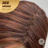 JBEXTENSION JEE MONO Monofilament Handmade Wig 6X5 Full Monofilament Hand Tied Top Wig 19 Inches Reddish Copper Mono Lace Wig with Anti-slip Silicone Strips Glueless Wig JEE MONO【BENDY EAR TABS】