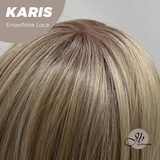 [PRE-ORDER] JBEXTENSION 18 Inches Curly Dark Mix Blonde Pre-Cut T Part Snowflake Lace Frontlace Glueless Wig KARIS【BENDY EAR TABS】