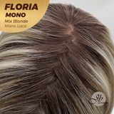 JBEXTENSION FLORIA MONO Full Monofilament Wig 20 Inches Curly Mix Blonde Full Mono Lace Glueless with Anti-slip Silicone Strips Wig FLORIA MONO - MIX BLONDE【BENDY EAR TABS】