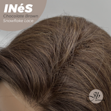 JBEXTENSION 22 Inches Chocolate Brown Pre-Cut Snowflake Lace Frontlace Glueless Wig INéS CHOCOLATE BROWN【PERMATEASE】【BENDY EAR TABS】
