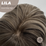 JBEXTENSION 20 Inches Scalpiana Blonde Highlight Wolf Cut 3.5X4 Hard Silky Top Natural Scalp Effect Wig With Bangs LILA BLONDE HIGHLIGHT