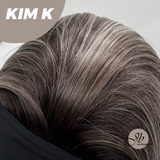 JBEXTENSION 22 Inches Straight Grey Brown Silver Ombre Headband Wig KIM K