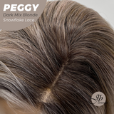 JBEXTENSION 19 Inches Long Straight Dark Mix Blonde Pre-Cut Side Part Snowflake Lace Frontlace Glueless Wig PEGGY DARK MIX BLONDE【BENDY EAR TABS】