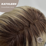 JBEXTENSION 15 Inches Mix Blonde Pre-Cut T Part Snowflake Lace Frontlace Glueless Wig KATHLEEN【BENDY EAR TABS】