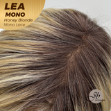 JBEXTENSION LEA MONO Full Monofilament Handmade Full Lace Full Hand Tied Wig 14 Inches Honey Blonde Mono Lace Handmade Futura Fiber Wig with Anti-slip Silicone Strips Glueless Wig LEA MONO HONEY BLONDE【BENDY EAR TABS】