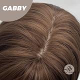 JBEXTENSION 27 Inches Long Curly Mocha Brown Wig With Bangs GABBY