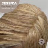 JBEXTENSION 16 Inches Raw Sugar Blonde Curly Pre-Cut Side Part Snowflake Lace Frontlace Glueless Wig JESSICA RAW SUGAR BLONDE【BENDY EAR TABS】