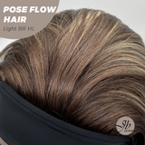 JBEXTENSION 18 Inches Light Brown Highlight Headband Wig POSE FLOW HAIR - LIGHT BROWN HIGHLIGHT