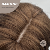 JBEXTENSION 29 Inches Long Body Wave Mocha Brown Wig With Bangs DAPHNE MOCHA BROWN