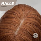 JBEXTENSION 27 Inches Long Wave Copper Wig with Bangs HALLE COPPER