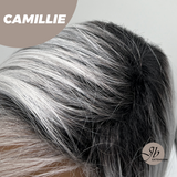 JBEXTENSION 14 Inches Grey Silver with Dark Root Women Fashion Full Machine Wig CAMILLIE【PERMATEASE】