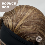 JBEXTENSION 10 Inches Bob Cut Honey Chestnut Balayage Headband Wig BOUNCE BOB