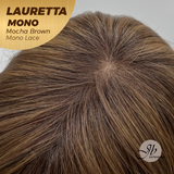 JBEXTENSION LAURETTA MONO Monofilament Handmade Wig 6X5 Full Monofilament Hand Tied Top Wig 17 Inches Mocha Brown Mono Lace Wig with Anti-slip Silicone Strips Glueless Wig LAURETTA MONO - MOCHA BROWN【BENDY EAR TABS】