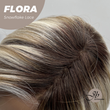 JBEXTENSION 13 Inches Mix Blonde Pre-Cut Side Part Snowflake Lace Frontlace Glueless Wig FLORA【BENDY EAR TABS】