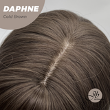 JBEXTENSION 29 Inches Long Body Wave Cold Brown Wig With Bangs DAPHNE COLD BROWN