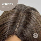 JBEXTENSION 26 pulgadas mezcla marrón rizado mini encaje frontal peluca BATTY