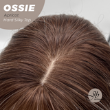 JBEXTENSION 22 Inches Scalpiana Long Wave Apricot 3.5X4 Hard Silky Top Natural Scalp Effect Wig with Bangs OSSIE APRICOT