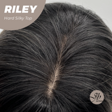 JBEXTENSION 21 Inches Scalpiana Dark Blonde with Dark Root 3.5X4 Hard Silky Top Natural Scalp Effect Wig with Bangs RILEY