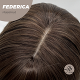 JBEXTENSION 16 Inches Short Bob Cut Hazelnut Wig with Bangs FEDERICA HAZELNUT