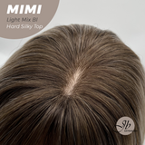 JBEXTENSION 16 Inches Scalpiana 3.5X4 Hard Silky Top Natural Scalp Effect Light Mix Blonde Body Wave Wig with Bangs Wig MIMI SILK TOP - LIGHT MIX BLONDE