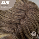 JBEXTENSION 17 Inches Hazelnut Deep Curly Pre-Cut Side Part Snowflake Lace Frontlace Glueless Wig SUE HAZELNUT【BENDY EAR TABS】
