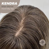 JBEXTENSION 26 Inches Scalpiana Long Curly Milan Blonde 3.5X4 Hard Silky Top Natural Scalp Effect Wig with Bangs KENDRA MILAN BLONDE