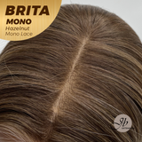JBEXTENSION BRITA MONO Monofilament Handmade Wig 6X5 Full Monofilament Hand Tied Top Wig 22 Inches Hazelnut Mono Lace Wig with Anti-slip Silicone Strips Glueless Wig BRITA MONO HAZELNUT【BENDY EAR TABS】