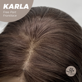 JBEXTENSION 22 Inches Brown Highlight Wave Fiber X, Tangle Less Pre-Cut Free Part Frontlace Glueless Wig KARLA【FIBER X】
