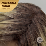 JBEXTENSION NATASHA MONO Monofilament Handmade Wig 6X5 Full Monofilament Hand Tied Top Wig 12 Inches Honey Blonde Mono Lace Wig Glueless Wig NATASHA MONO【BENDY EAR TABS】