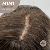 JBEXTENSION 16 Inches Scalpiana 3.5X4 Hard Silky Top Natural Scalp Effect Light Mix Blonde Body Wave Wig with Bangs Wig MIMI SILK TOP - LIGHT MIX BLONDE