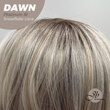 JBEXTENSION 19 Inches Curly Platinum Blonde Pre-Cut Side Part Snowflake Lace Frontlace Glueless Wig DAWN SNOWFLAKE - PLATINUM BLONDE【BENDY EAR TABS】