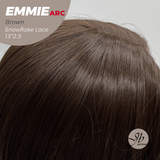 JBEXTENSION 26 Inches Long Curly Brown Pre-Cut Arc Snowflake Lace Frontlace Glueless Wig EMMIE ARC - BROWN【BENDY EAR TABS】