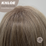 JBEXTENSION 12 Inches Bob Cut Dark Mix Blonde Pre-Cut Snowflake Lace Frontlace Glueless Wig KHLOE DARK MIX BLONDE【PERMATEASE】【BENDY EAR TABS】- M/L
