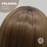 JBEXTENSION 18 Inches Brown Curly Lace Front Wig.Pre Plucked HD Transparent Lace Frontal Glueless Wig YOLANDA