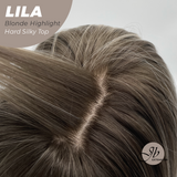 JBEXTENSION 20 Inches Scalpiana Blonde Highlight Wolf Cut 3.5X4 Hard Silky Top Natural Scalp Effect Wig With Bangs LILA BLONDE HIGHLIGHT
