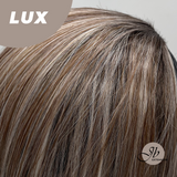 JBEXTENSION 22 Inches Medium Brown Base with Silver Blonde Ombre Highlights Headband Wig LUX