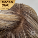 JBEXTENSION MEGAN MONO Full Monofilament Handmade Full Lace Full Hand Tied Wig 13 Inches Mix Blonde Mono Lace Handmade Futura Fiber Wig with Anti-slip Silicone Strips Glueless Wig MEGAN MONO - MIX BLONDE【BENDY EAR TABS】