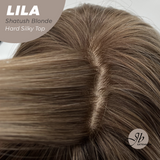 JBEXTENSION 20 Inches Scalpiana Shatush Blonde Wolf Cut 3.5X4 Hard Silky Top Natural Scalp Effect Wig With Bangs LILA SHATUSH BLONDE
