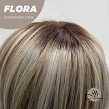 JBEXTENSION 13 Inches Mix Blonde Pre-Cut Side Part Snowflake Lace Frontlace Glueless Wig FLORA【BENDY EAR TABS】