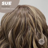 JBEXTENSION 17 Inches Hazelnut Deep Curly Pre-Cut Side Part Snowflake Lace Frontlace Glueless Wig SUE HAZELNUT【BENDY EAR TABS】