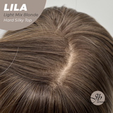 JBEXTENSION 20 Inches Scalpiana Light Mix Blonde Wolf Cut 3.5X4 Hard Silky Top Natural Scalp Effect Wig With Bangs LILA LIGHT MIX BLONDE